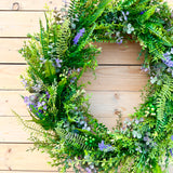 Fern and Lavender Greenery Wreath (made to order)