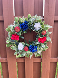 Patriotic Floral Wreath (ready to ship)