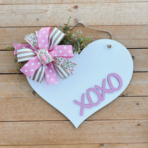 XOXO heart door hangers- rosy pink (made to order)