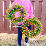 Red/White Boxwood Wreath- SELECT YOUR SIZE (made to order)