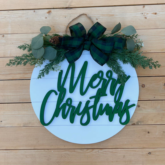 16” 3D shiplap Merry Christmas in Forest Green (made to order)