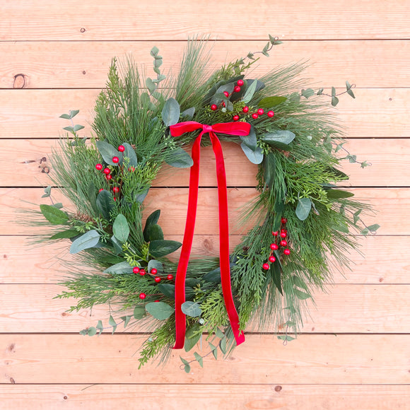 Mixed Eucalyptus and Evergreen Wreath (made to order) **SELECT YOUR SIZE**