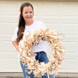 Ivory Monochrome Fall Wreath (made to order)