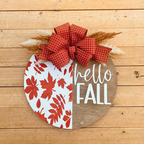 “hello fall” door hanger (made to order)