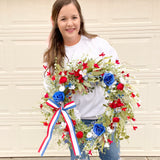 Red, white and blue wildflower wreath (made to order)