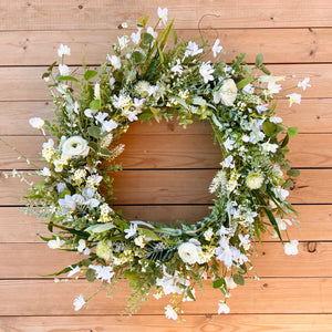 White Wildflower Wreath (Made to order)