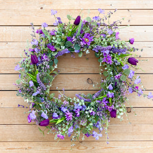 Purple Wildflower Wreath (made to order)