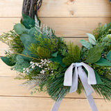 1/2 style Champagne Greenery Wreath (ready to ship)