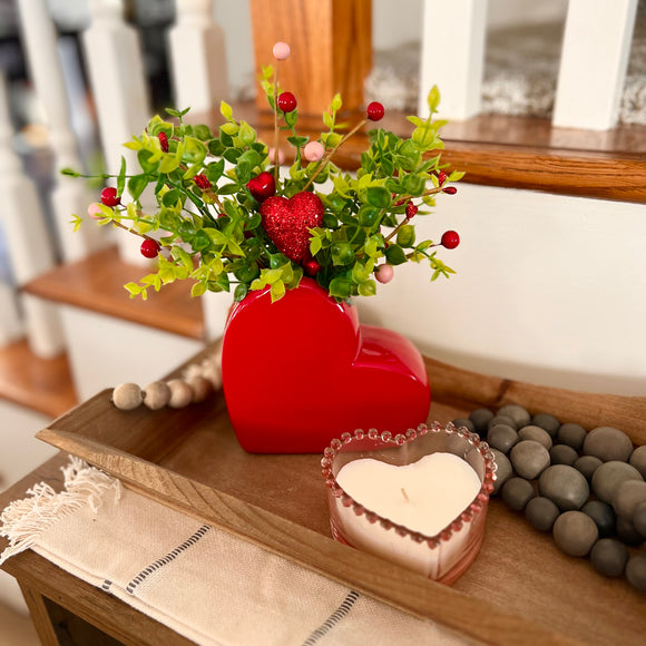 8x6” red heart vase (made to order)