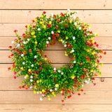 Red, White and Yellow boxwood wreath- SELECT YOUR SIZE  (made to order)
