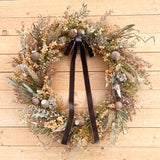 Beige and Brown Wildflower Wreath (made to order)