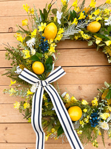 Lemon and Blueberries Wildflower Wreath (ready to ship)