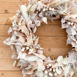 Ivory Monochrome Fall Wreath (made to order)