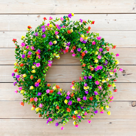 Multi-colored Boxwood Wreath (made to order)