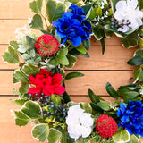 Patriotic Floral Wreath (ready to ship)