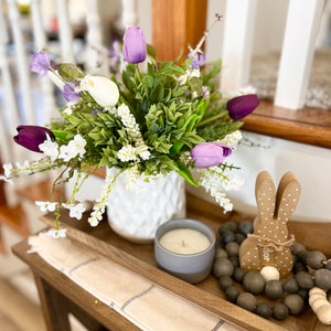 14x14” purple tulip arrangement (made to order)