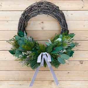 1/2 style Champagne Greenery Wreath (ready to ship)