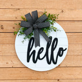 “Hello” brick style door hanger (ready to ship)