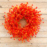 Fire Orange Boxwood Wreath (made to order) -select size from drop down menu.