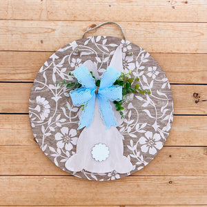 16” tan floral bunny hanger (ready to ship)