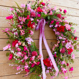 24” Hot Pink Wildflower Wreath (made to order)