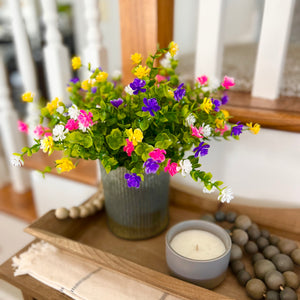 Multi colored boxwood arrangement (ready to ship.)