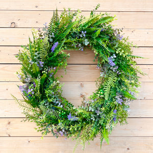 Fern and Lavender Greenery Wreath (made to order)