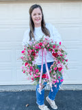 24” Hot Pink Wildflower Wreath (made to order)