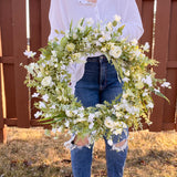 White Wildflower Wreath (Made to order)