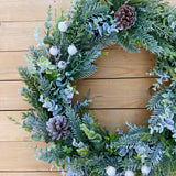 Flocked Pine Winter Wreath (made to order)