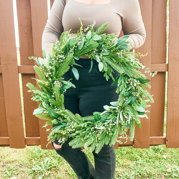 Evergreen and Juniper Wreath(made to order)