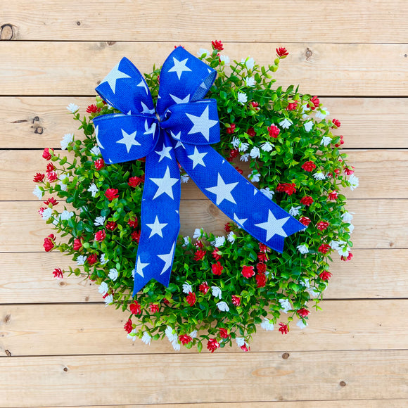 Patriotic boxwood wreath (made to order)