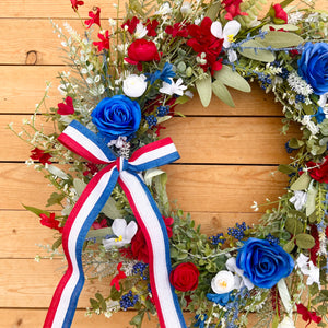 Red, white and blue wildflower wreath (made to order)