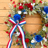Red, white and blue wildflower wreath (made to order)