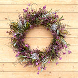 Plum Purple Fall wildflower wreath (made to order)