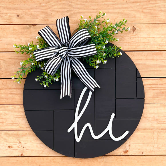 “Hi” geometric design door hanger (ready to ship)