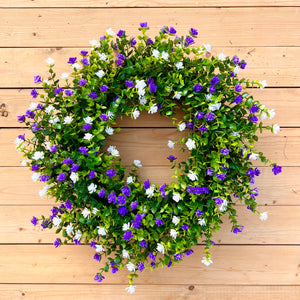 Purple and White Boxwood Wreath (made to order)