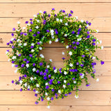 Purple and White Boxwood Wreath (made to order)