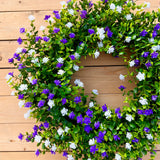 Purple and White Boxwood Wreath (made to order)