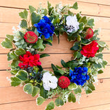 Patriotic Floral Wreath (ready to ship)