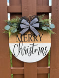 Merry Christmas Door Hanger in black/white (made to order)