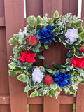 Patriotic Floral Wreath (ready to ship)