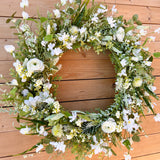 White Wildflower Wreath (Made to order)