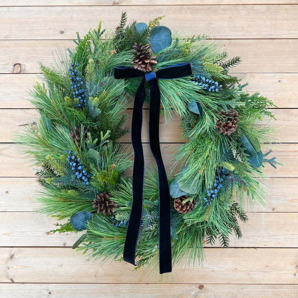 Pine and Blueberries Winter wreath (made to order)