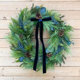 Pine and Blueberries Winter wreath (made to order)