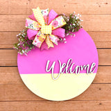 Pink lemonade “welcome” door hanger. (ready to ship)