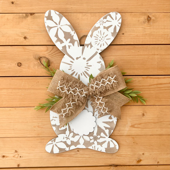 16” neutral wood bunny hanger (ready to ship)