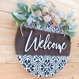 16” 3D “welcome” door hanger with Farmhouse tile (Made to Order)