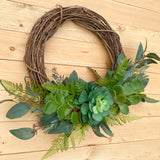 14" Succulent Wreath (Ready to Ship)