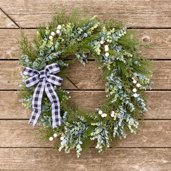 Mixed Winter Greenery Wreath (Made to Order)